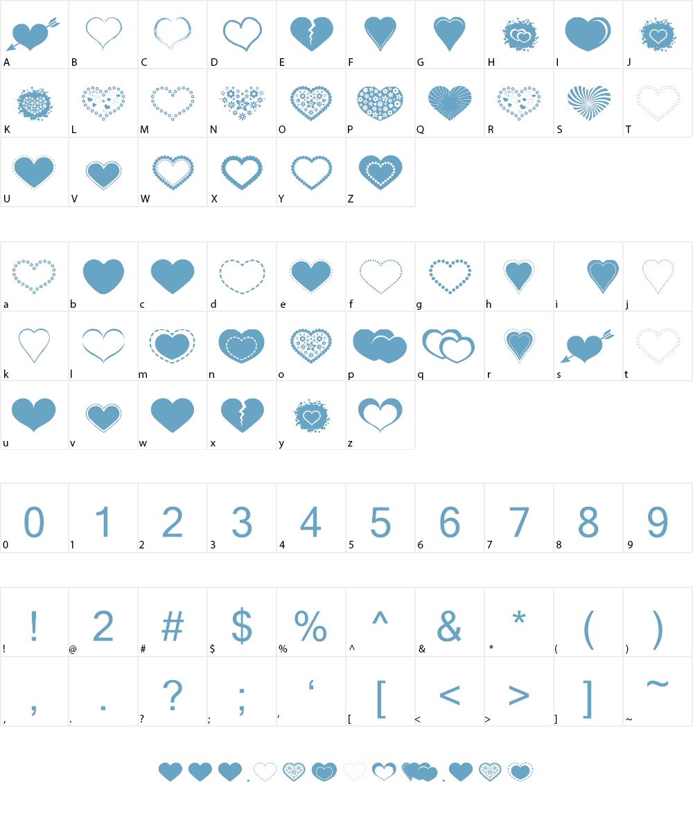Sexy Love Hearts 2 Font Character